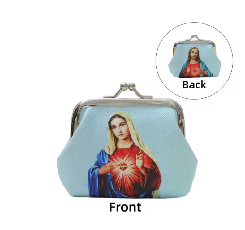 Sacred Heart of Jesus and Immaculate Heart of Mary Rosary Pouch