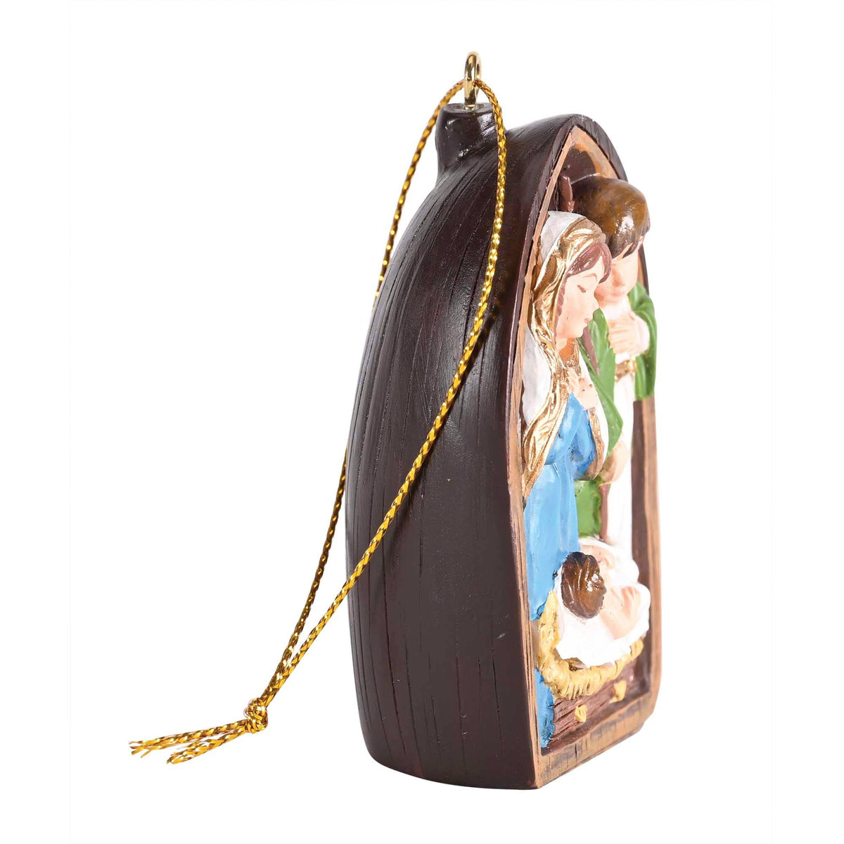 Ornament Holy Family Gold String 2.5H