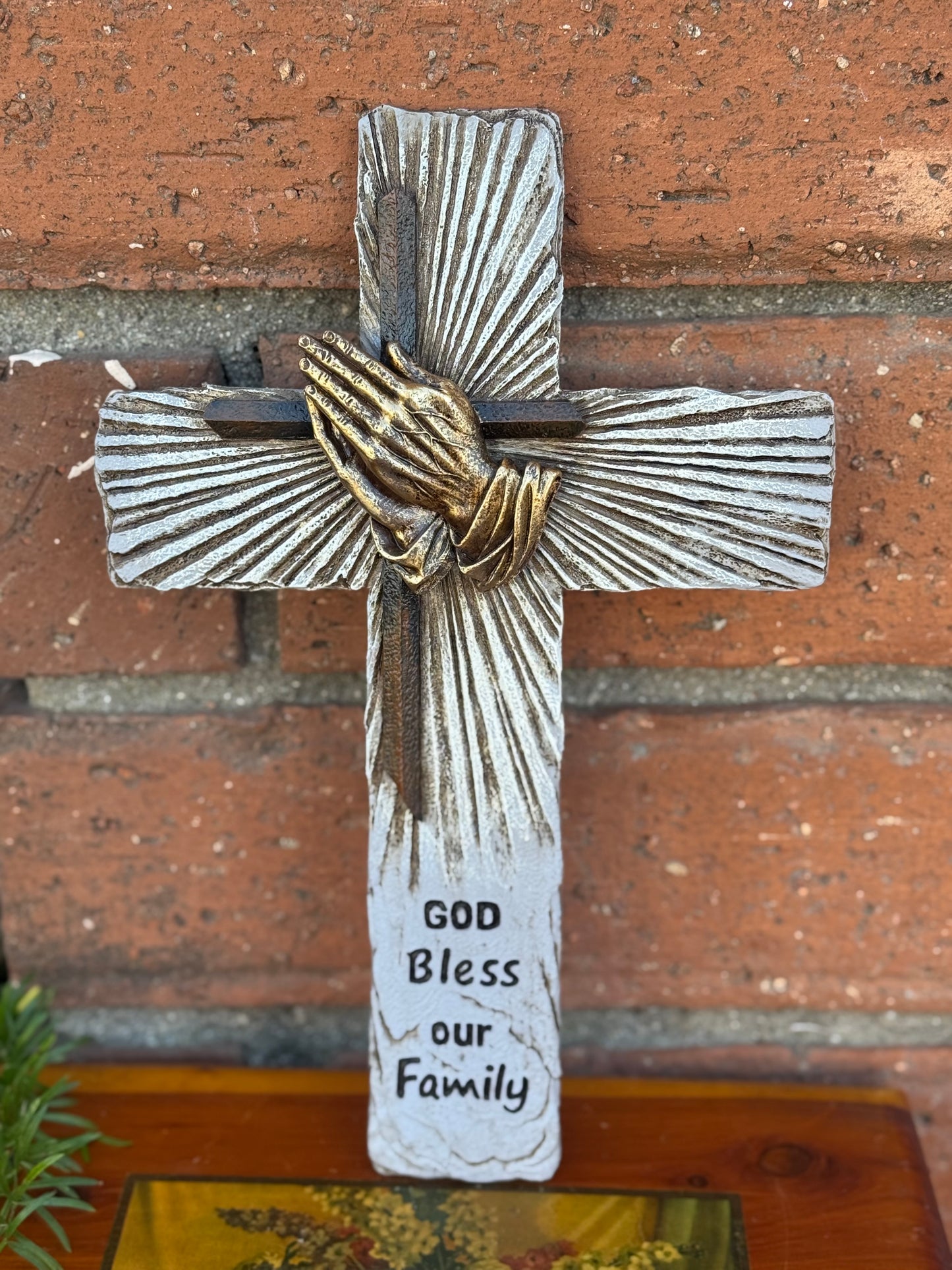 God Bless Our Family Cross - Christian Wall Décor | Catholic Christian Gifts