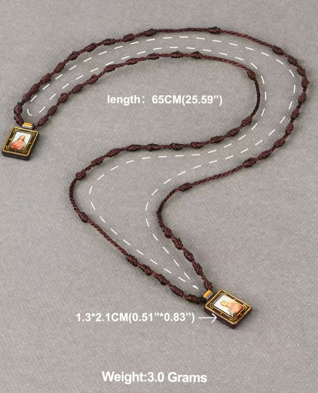 Scapular Rosary with Immaculate Heart of Mary and Sacred Heart of Jesus