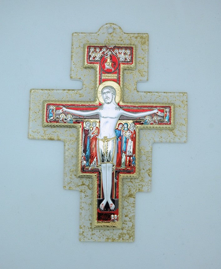 Italian Murano Glass Franciscan Crucifix