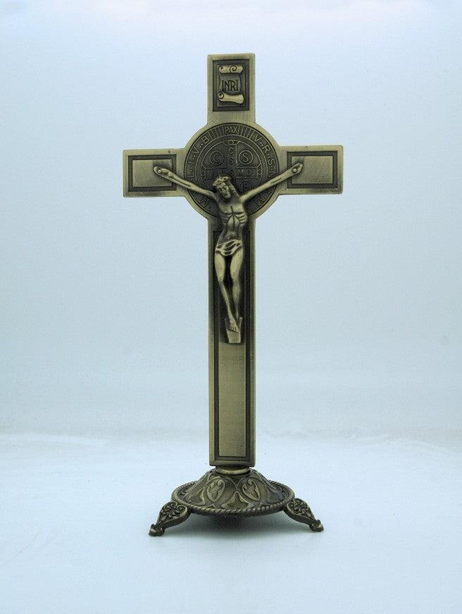 St. Benedict Gold Standing Decorative Cross