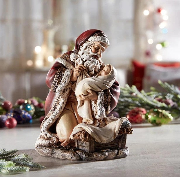 7" H Adoring Santa Figurine
