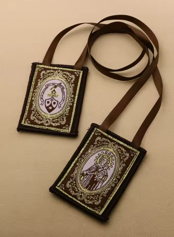 Our Lady of Mount Carmel Brown Wool Scapular