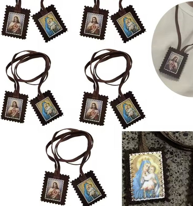Brown Wool Scapular Our Lady of Mount Carmel