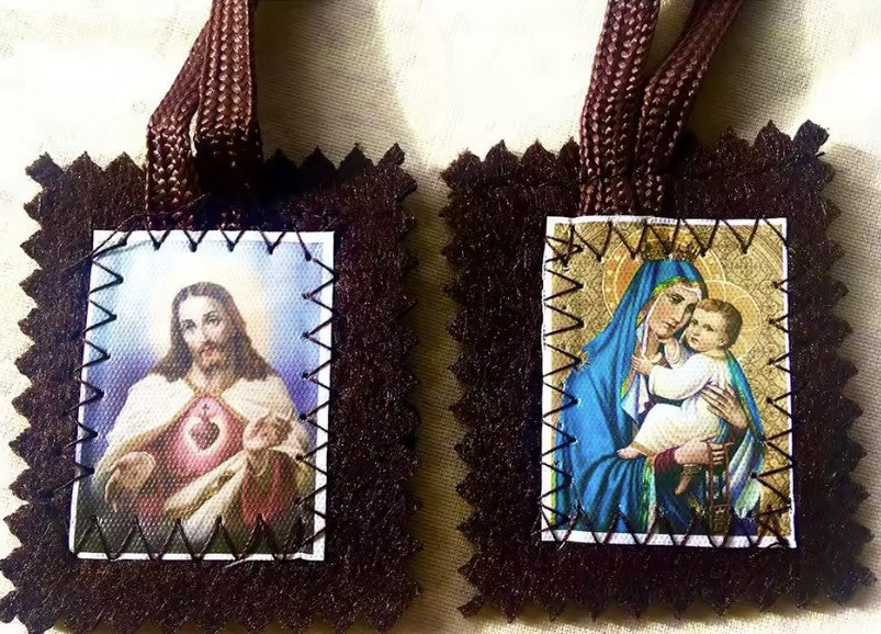 Brown Wool Scapular Our Lady of Mount Carmel