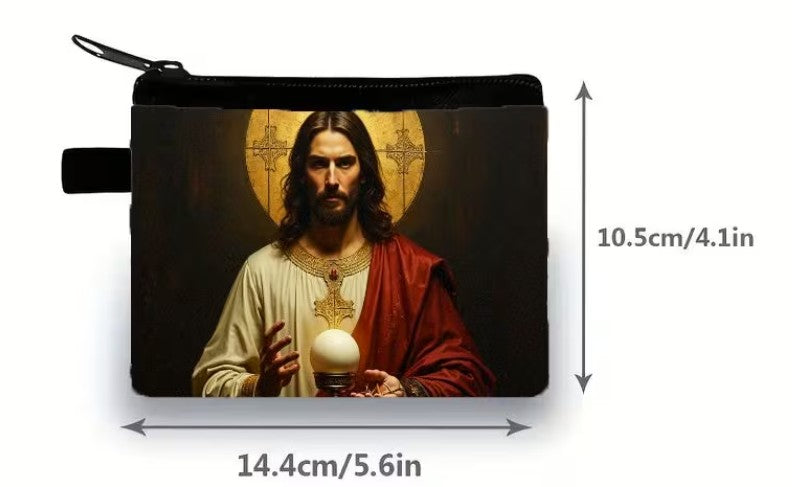 Jesus Holding Eucharist Rosary Pouch