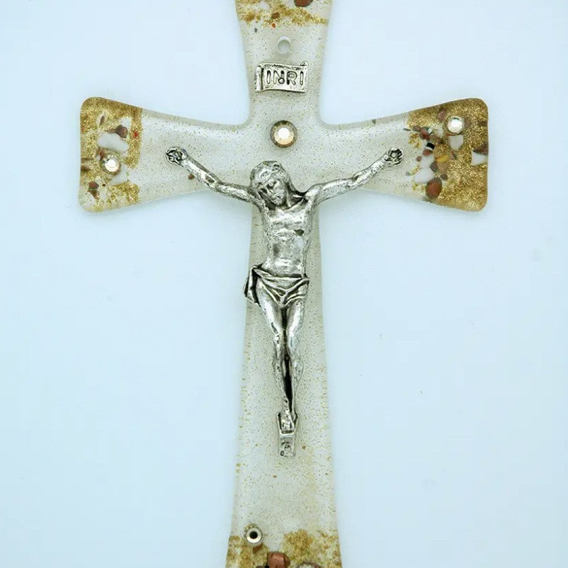 Italian Murano Glass Crucifix