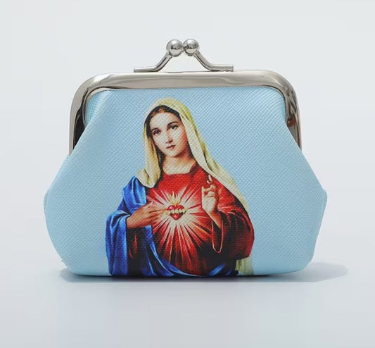 Sacred Heart of Jesus and Immaculate Heart of Mary Rosary Pouch