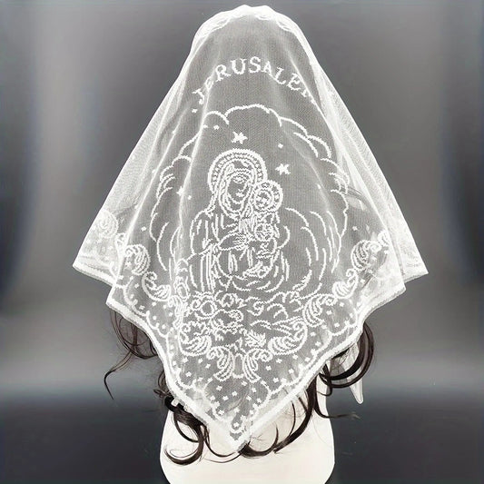 Chapel Veil with Blessed Mother Tradition Mantilla Veil