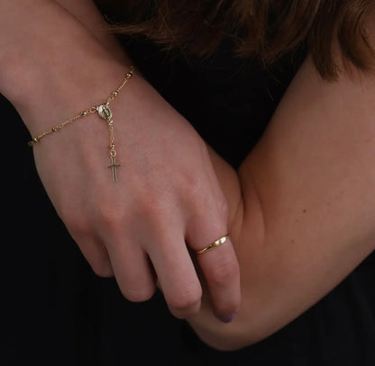 Preorder: August 2026 18k Gold Filled Figaro Rosary Bracelet