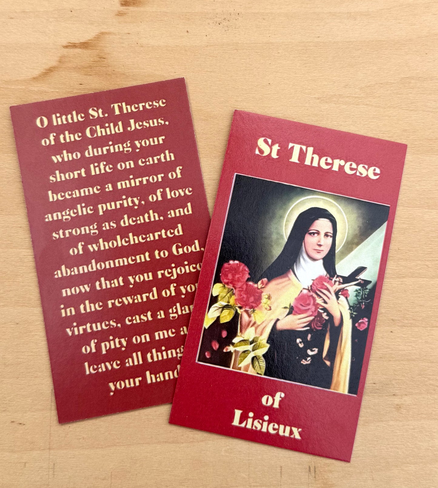 Saint Therese Prayer Card