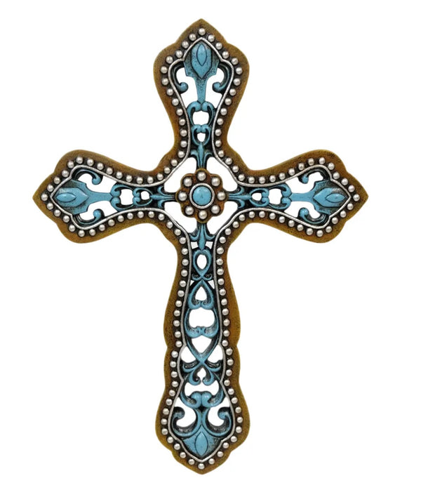 Ornate Turquoise Chain Link Cross Bead
Accent Cross Decor
