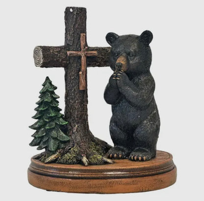 Praying Bear with Cross