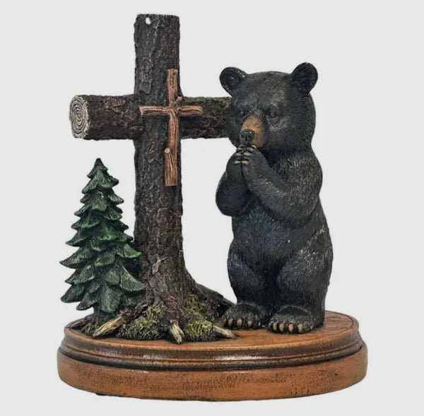 Praying Bear with Cross