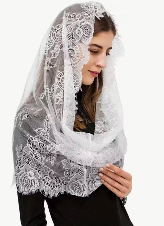 Elegant Veil Vintage Styled Mantilla Church Veil