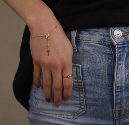 Preorder: August 2026 18k Gold Filled Figaro Rosary Bracelet