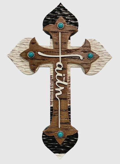 Faith Cross with Turquoise