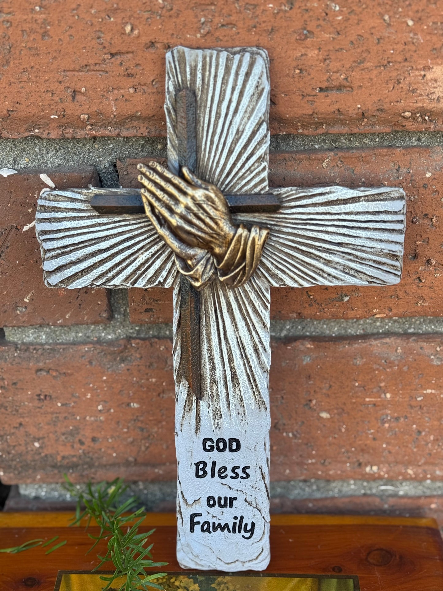 God Bless Our Family Cross - Christian Wall Décor | Catholic Christian Gifts