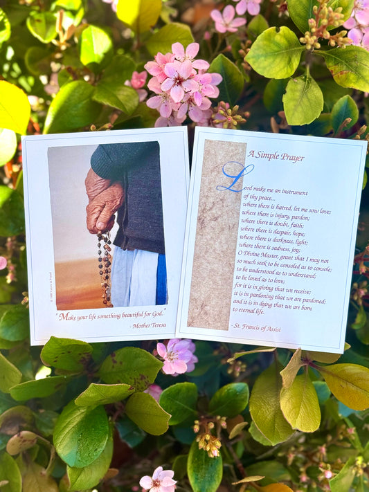 12 PC St Francis Prayer For Peace Prayer Card by Mother Teresa