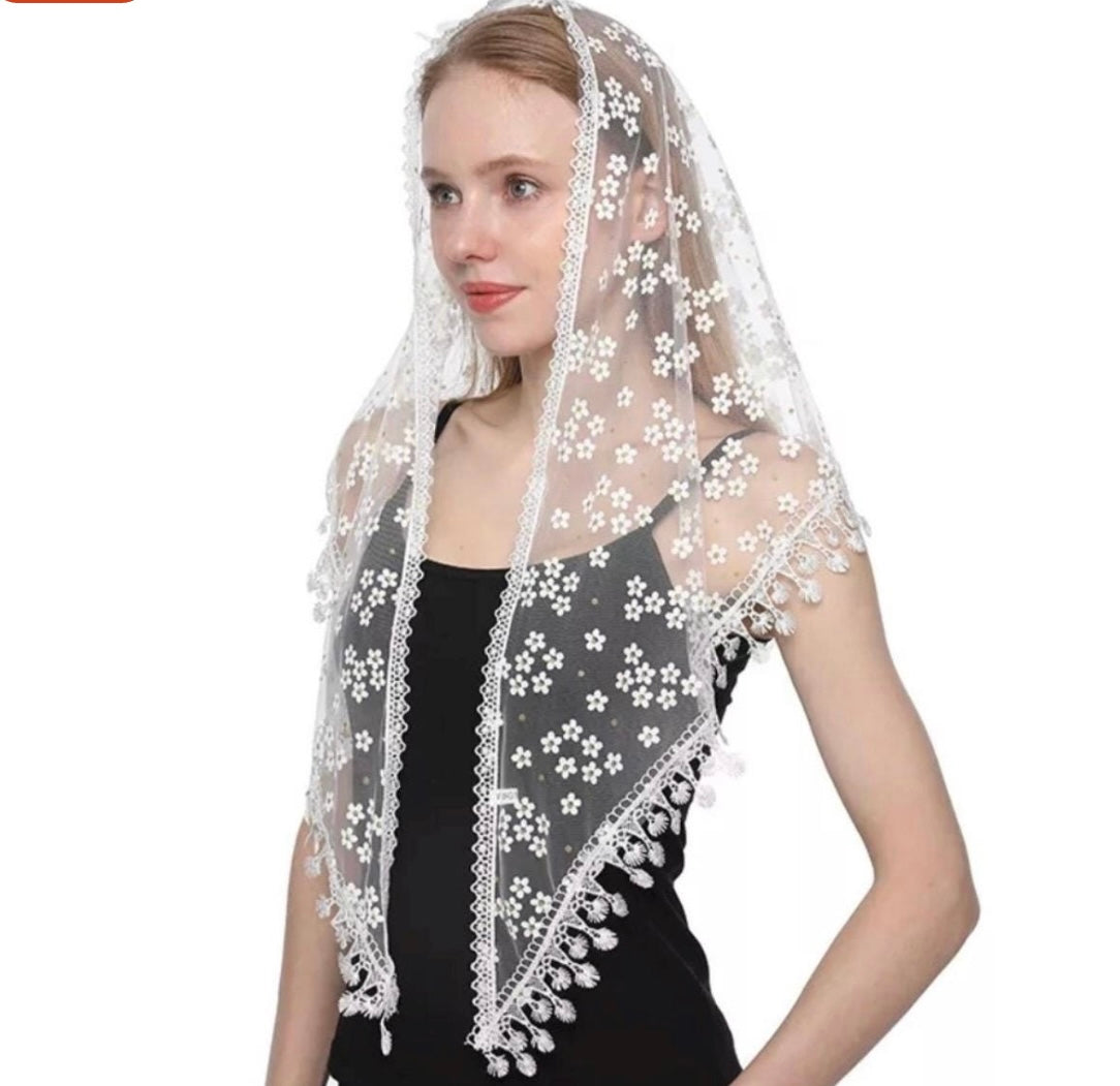 Tassel Lace Veil Mantilla