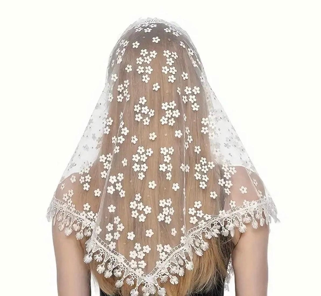 Tassel Lace Veil Mantilla