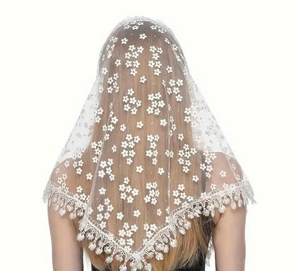 Tassel Lace Veil Mantilla