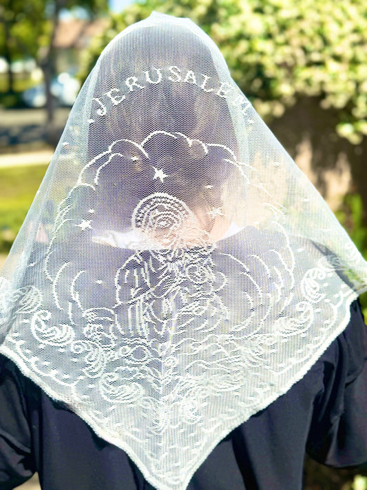 Chapel Veil with Blessed Mother Tradition Mantilla Veil