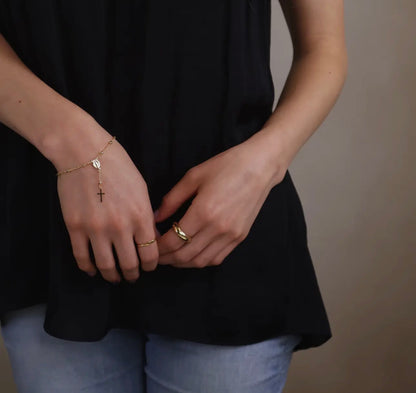 Preorder: August 2026 18k Gold Filled Figaro Rosary Bracelet