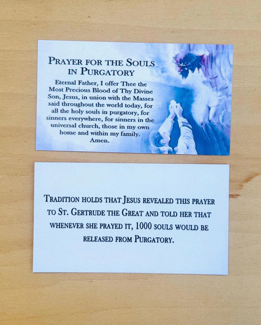 Saint Gertrude Prayer Card