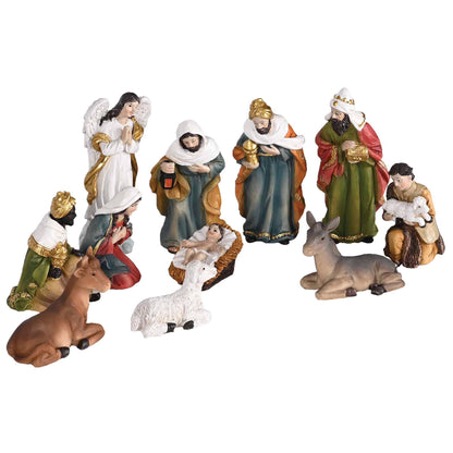 Nativity 11 Piece 3H Holy Family Animals