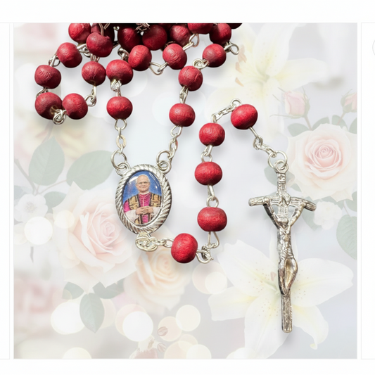 Pope Leo XIV Rose Scented Rosary with Case