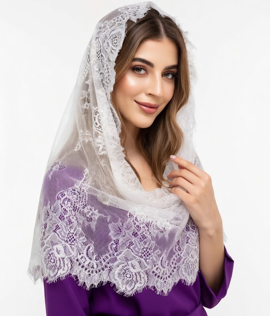 Elegant Veil Vintage Styled Mantilla Church Veil