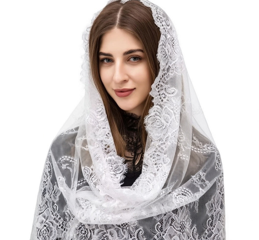 Elegant Veil Vintage Styled Mantilla Church Veil