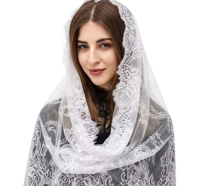 Elegant Veil Vintage Styled Mantilla Church Veil