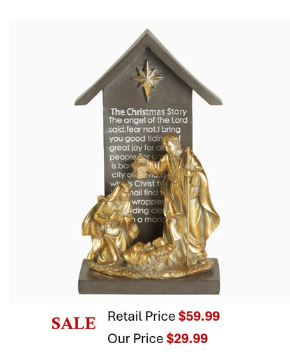 1-Piece Holy Family In Creche 9.75in