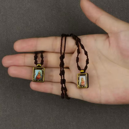 Scapular Rosary with Immaculate Heart of Mary and Sacred Heart of Jesus
