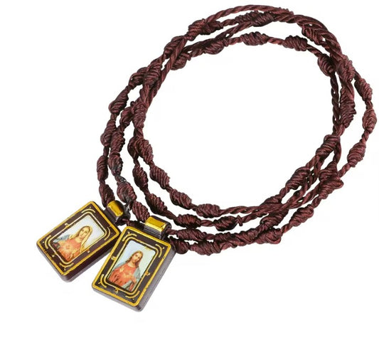 Scapular Rosary with Immaculate Heart of Mary and Sacred Heart of Jesus