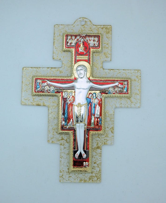 Italian Murano Glass Franciscan Crucifix
