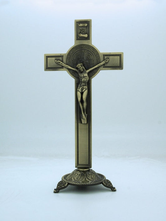 St. Benedict Gold Standing Decorative Cross