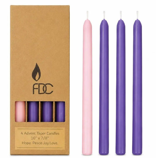 Traditional 10 Inch Advent Taper Candles
