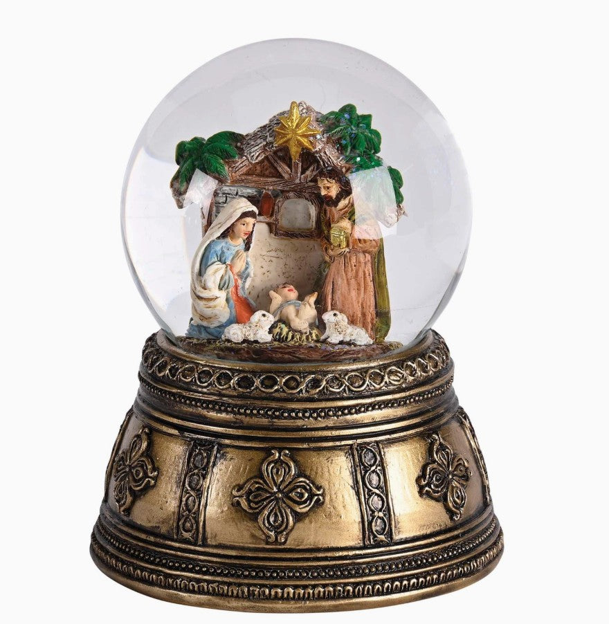 Waterglobe Nativity Gold Base