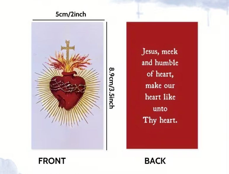 Detente Sacred Heart of Jesus Holy Verse Prayer Card