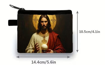 Jesus Holding Eucharist Rosary Pouch