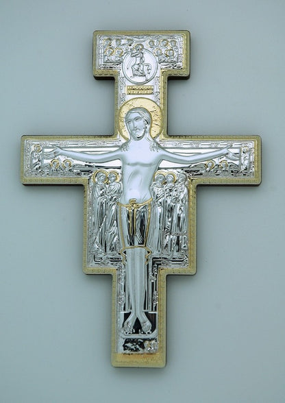 Italian San Damiano Silver Plated Wall Cross