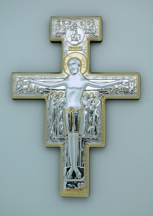 Italian San Damiano Silver Plated Wall Cross