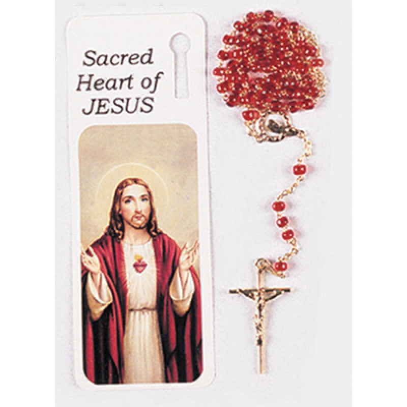 Sacred Heart of Jesus Rosary with Bookmark