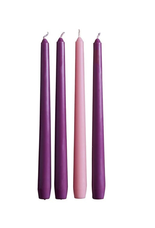 Advent Taper Candle - Set of 4 - 10" H