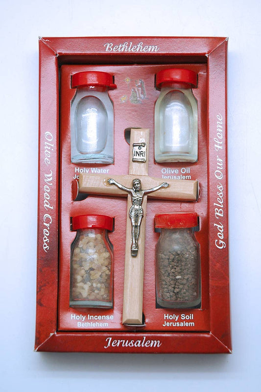 Blessed Holyland Oils with Crucifix