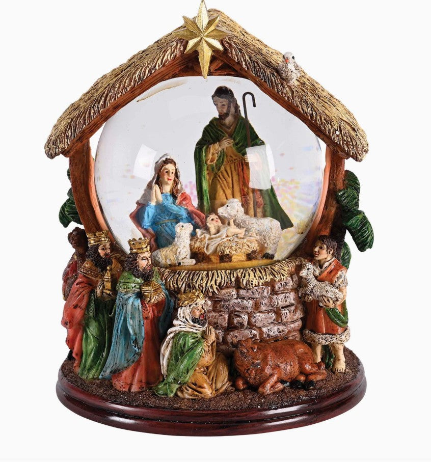Waterglobe Nativity with Animals Kings